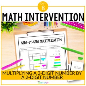 4th Grade 2 Digit by 2 Digit Multiplication Math Intervention RTI Unit