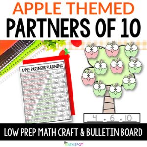 Apple Math Craft for Kindergarten and 1st Grade | Partners of 10