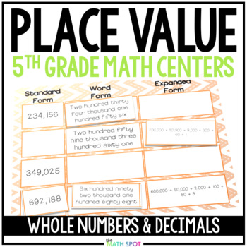 5th Grade Place Value Math Centers