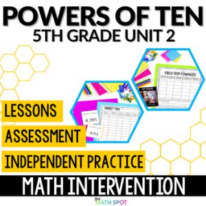 Powers of Ten Place Value and Multiplication Math Intervention | 5.NBT.1 5.NBT.2