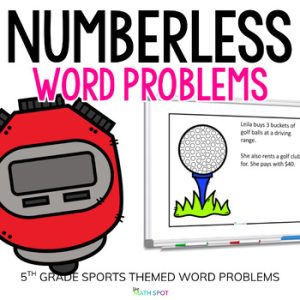 5th Grade Sports Numberless Word Problems | Fractions, Decimals Multi Step