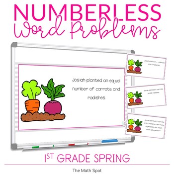 Spring Numberless Word Problems 1st Grade| Distance Learning Digital Resource