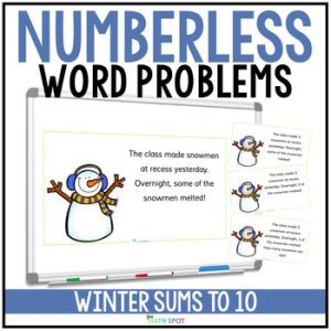 Winter Numberless Word Problems Addition and Subtraction to 10