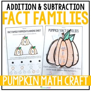 Fall Math Pumpkin Craft | Halloween Addition and Subtraction Fact Families