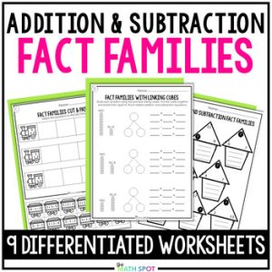 Fact Families Worksheets for Addition and Subtraction | Related Facts